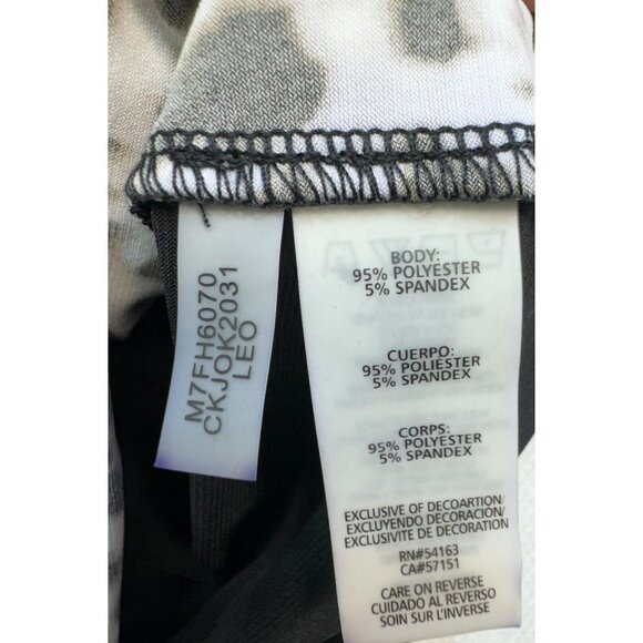 Calvin Klein Womens Leopard Print Sleeveless Top Blouse S Brown Black Stretch - Picture 6 of 12